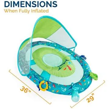 SwimWays Baby Spring Float Splash N Play, Baby Float with Canopy & UPF Protection, Baby Pool Toys & Swimming Pool Accessories for Kids 9-24 Months