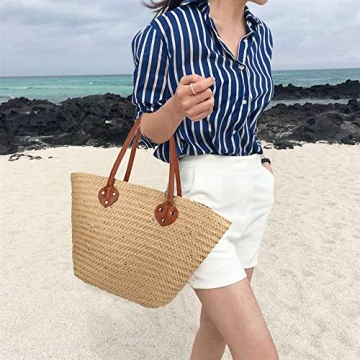 Eco-Friendly Sornean Knitted Straw Tote for Summer