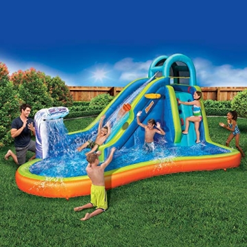 Inflatable Giant Water Slide - Huge Kids Pool (14 Feet Long by 8 Feet High) with Built in Sprinkler ...