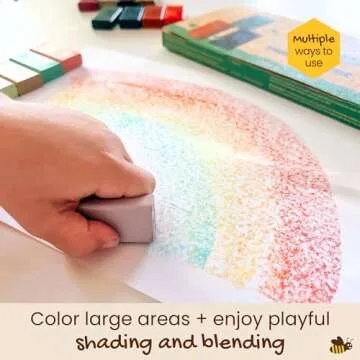 Honeysticks Block Crayons (16 Pack), Non Toxic Crayons for Kids, Toddlers, Made from Pure Beeswax and Food-Grade Colors, Long Lasting Jumbo Crayons for Drawing, Coloring, Preschool Art Supplies