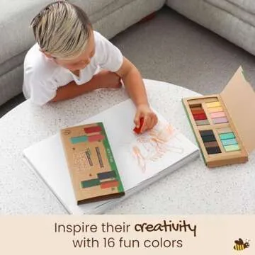 Honeysticks Block Crayons (16 Pack), Non Toxic Crayons for Kids, Toddlers, Made from Pure Beeswax and Food-Grade Colors, Long Lasting Jumbo Crayons for Drawing, Coloring, Preschool Art Supplies