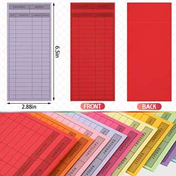 96 Pcs Colored Money Envelopes for Budgeting Cash – 6.5 x 2.88 Inch Cash Envelopes for Banknote Tr...