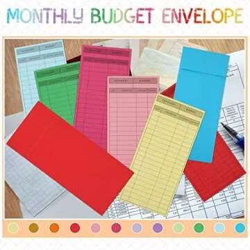96 Money Envelopes for Budgeting Cash - 12 Colors Available