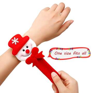 20 Pieces Christmas Slap Bracelets Christmas Snap Bracelet Party Favors Xmas Slap Bands Include Santa Claus Snowman Reindeer Bear Christmas Decorations for Girls and Boys