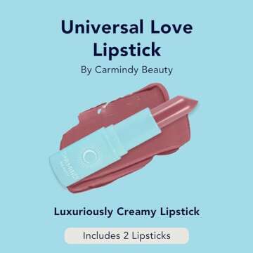 Carmindy Beauty Pink Suede Universal Love Lipstick - 2 Pack for Radiant Smiles