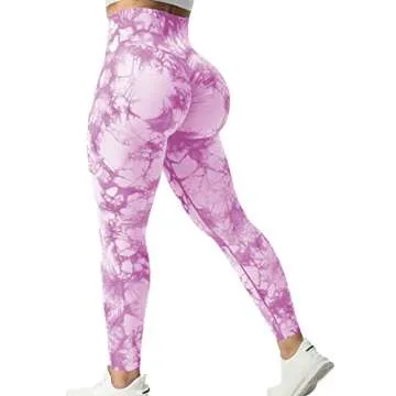 YEOREO Scrunch Butt Lift Leggings for Women Workout Yoga Pants Ruched Booty High Waist Seamless Leggings Compression Tights Purple S