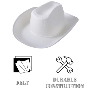 Versatile U.S. Toy White Cowboy Hat for Kids and Adults