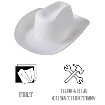 Versatile U.S. Toy White Cowboy Hat for Kids and Adults