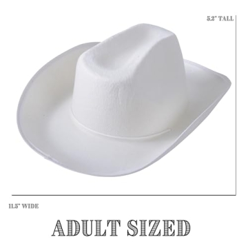 Versatile U.S. Toy White Cowboy Hat for Kids and Adults