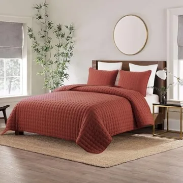 Soft Burnt Orange Twin Quilt Set for Year-Round Comfort