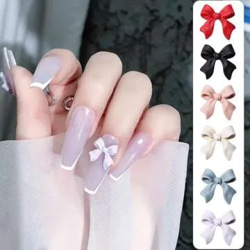 Colorful 3D Bow Nail Charms for Stunning Nail Art