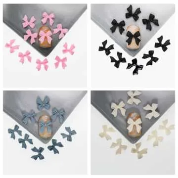 Colorful 3D Bow Nail Charms for Stunning Nail Art