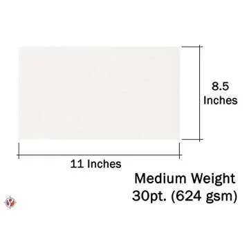 Versatile 8.5" x 11" White Chipboard Sheets - 25 Pack