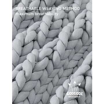 YnM Chunky Throw Blanket, Medium-Weight, Hand Knitted, Skin Friendly, Ventilated and Breathable, Machine Washable, Home Décor Piece for Couch, Sofa and Bed (Lunar Grey, 60x80 Inch)