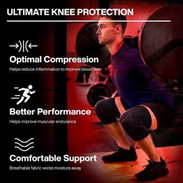 UFlex Athletics Knee Compression Sleeve Support for Women and Men - Knee Brace for Pain Relief, Fitness, Weightlifting, Hiking, Sports - Red, Large
