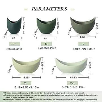 Notakia Salad Bowls, 5 Packs Serving Bowls Porcelain,Lotus Shaped Pasta Bowls, Dishwasher & Microwave Safe, Unique Ceramic Bowls for Salad, Soup, Ideal for Home and Restaurant (Green)