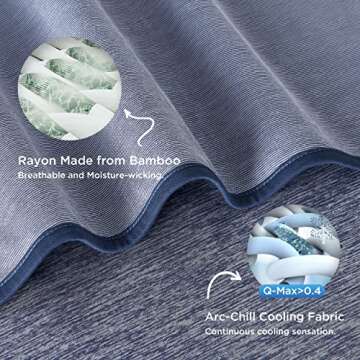 Bedsure Navy Blue Cooling Blanket King Size for Hot Sleepers - Summer Blanket King Cold Bed Cool Arc...