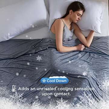 Bedsure Navy Blue Cooling Blanket King Size for Hot Sleepers - Summer Blanket King Cold Bed Cool Arc-Chill Thin Ice Cooled Bedding with Rayon Derived from Bamboo Night Sweats Hot Flashes, 108x90