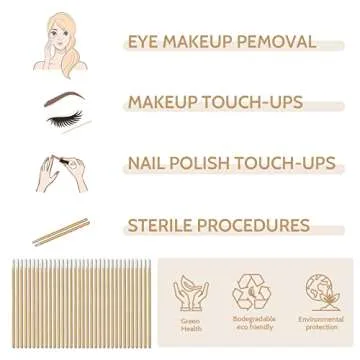 BABONIE 200PCS Pointed Cotton Swabs - Precision Microblading Cotton Swab 4 inch - Micro Swabs Sticks for Nail Supplies Makeup Tattoo Permanent Cosmetic