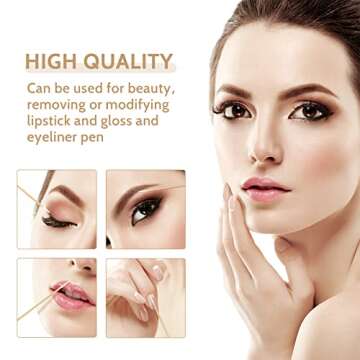 BABONIE 200PCS Pointed Cotton Swabs - Precision Microblading Cotton Swab 4 inch - Micro Swabs Sticks for Nail Supplies Makeup Tattoo Permanent Cosmetic