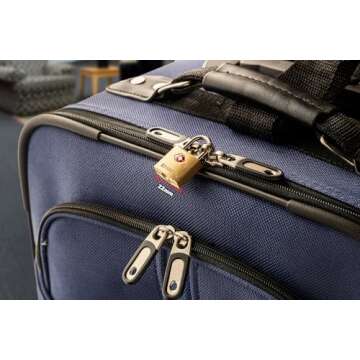 BRINKS - 22mm TSA Approved Solid Brass Keyed Travel Padlock, 4-Pack - Chrome Plated With Hardened Steel Shackle, TSA Approved Lock For Travel And Inspection