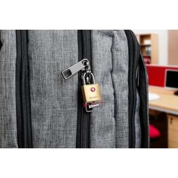 BRINKS - 22mm TSA Approved Solid Brass Keyed Travel Padlock, 4-Pack - Chrome Plated With Hardened Steel Shackle, TSA Approved Lock For Travel And Inspection