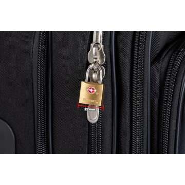 BRINKS - 22mm TSA Approved Solid Brass Keyed Travel Padlock, 4-Pack - Chrome Plated With Hardened Steel Shackle, TSA Approved Lock For Travel And Inspection