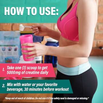 5g Creatine Monohydrate Powder Optimized for Women Booty Gain +2000mg Collagen +1g BCAA 2:1:1 (No Fillers) Supports Lean Muscles & Recovery, Pump, Energy & Stamina - Micronized, Natural & Made in USA