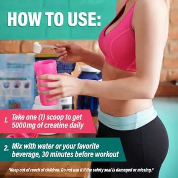 5g Creatine Monohydrate Powder Optimized for Women Booty Gain +2000mg Collagen +1g BCAA 2:1:1 (No Fillers) Supports Lean Muscles & Recovery, Pump, Energy & Stamina - Micronized, Natural & Made in USA