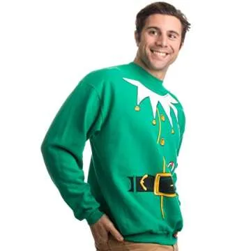 Christmas Sweater Sweatshirts | Santa Claus and Elf Holiday Crewneck Sweatshirt