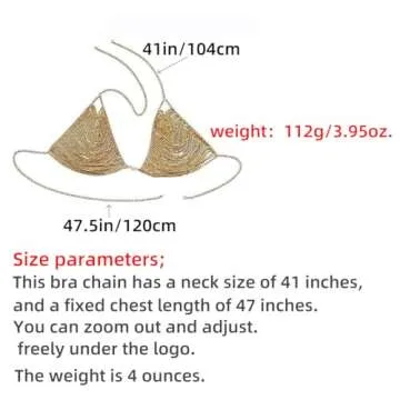 YWCUTE Women's sexy Body Chain Multi layer Chest Chain Fashion gold bra Chain Accessories Gift Body Jewelry(gold-1015)