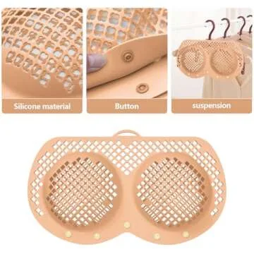 EASYSLWC Silicone Lingerie Bags for Washing Delicates Laundry Bag, Bra Washing Bags for Laundry, Bra Washing Bag Dryer Bra Protector for Women Laundry Storage A-36D(Airport)