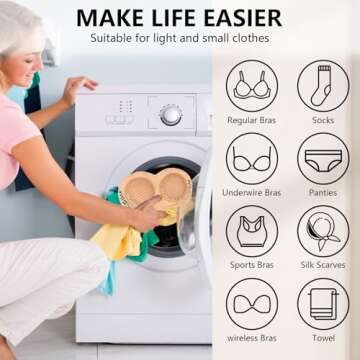 EASYSLWC Silicone Lingerie Bags for Washing Delicates Laundry Bag, Bra Washing Bags for Laundry, Bra Washing Bag Dryer Bra Protector for Women Laundry Storage A-36D(Airport)