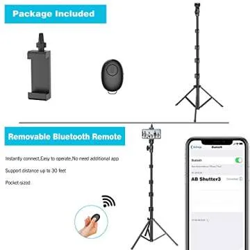 Selfie Stick Tripod,55" Phone Tripod Camera Tripod Extendable Phone Camera Selfie Stick with Tripod Stand and Wireless Remote Shutter for iPhone Andriod Phones, Smart Phones, Digital Cameras