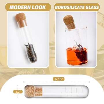 Whaline 6Pcs Glass Tea Strainers - Elegant Infusers for Tea Lovers