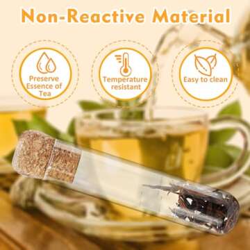 Whaline 6Pcs Glass Tea Strainers with Corks for Loose Leaf