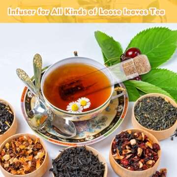 Whaline 6Pcs Glass Tea Strainers with Corks for Loose Leaf