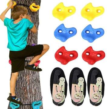 hooroor Ninja Warrior Obstacle Course for Kids and Adults - 66FT Slackline with Tree Climbing Rock Holds, Swing Seat, Monkey Bars, Ring Wheel, Rope Ladder - Outdoor Training Playset