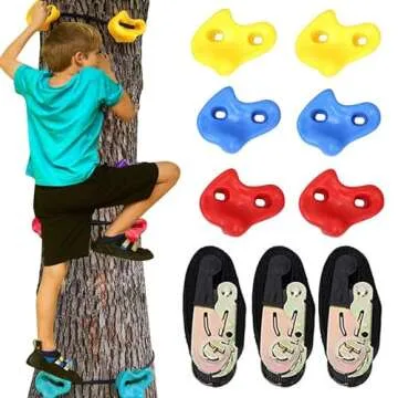 hooroor Ninja Warrior Obstacle Course for Kids and Adults - 66FT Slackline with Tree Climbing Rock Holds, Swing Seat, Monkey Bars, Ring Wheel, Rope Ladder - Outdoor Training Playset