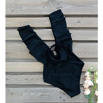 Shop SPORLIKE Women One Piece Ruffle Swimsuit