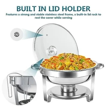 5 QT Stainless Steel Chafing Dish Buffet Set for Catering