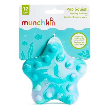 Munchkin® Pop Squish™ Bath Toy, Mold Free Baby and Toddler Bathtub Toy with Sensory and Fidget Play, Starfish