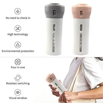 CHIVENIDO 4-in-1 Leakproof Travel Dispenser Pink+Gray