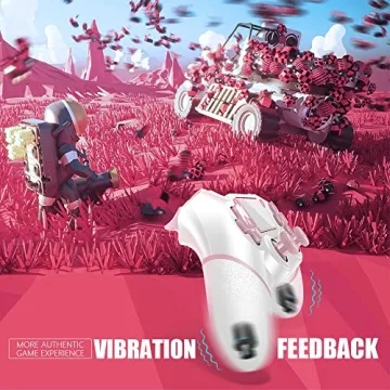 AceGamer Wireless PS4 Controller Pink-White Non-Slip Grip