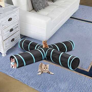 Durable CO-Z 4 Way Cat Tunnel for Playful Pets