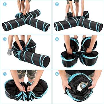Durable CO-Z 4 Way Cat Tunnel for Playful Pets