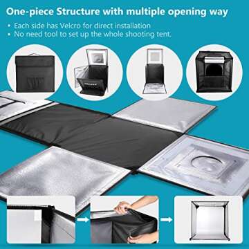 Neewer Bi-Color Dimmable 3000K-6500K Photo Studio Light Box 20 Inches Shooting Light Tent Foldable P...