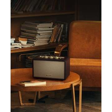 MLOVE A200 Portable Retro Bluetooth Speaker with Aux Input, USB Port, Micro SD Card Slot - Decorativ...