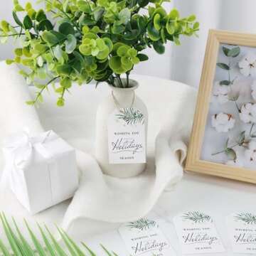 SallyFashion 75PCS Gift Tags, Kraft Paper Tags with String Happy Holidays Gift Tags for Wedding Birthdays Party Gift Baby Shower Bridal Shower