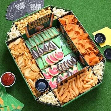 Gatherfun Football Party Supplies Kit - Complete Tailgate, Birthday & Celebration Snack Stadium Set | Essential Football Party Decorations & Favors